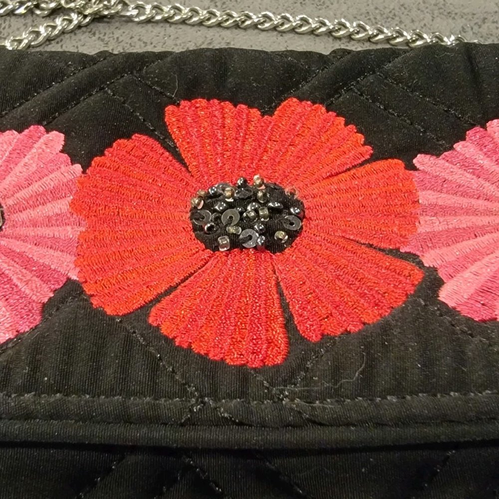 Vera Bradley 3 Flower Crossbody Clutch Purse